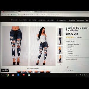 Bound to Glow Skinny Jeans - Dark Denim